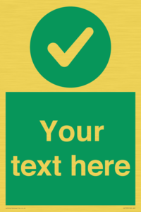 Custom green background, green circle with tick